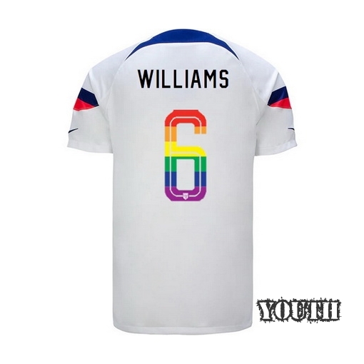 USA White Lynn Williams 22/23 Youth PRIDE Jersey
