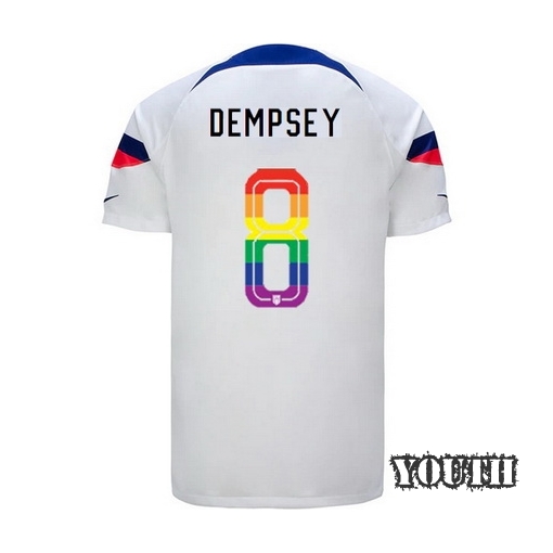 USA White Clint Dempsey 22/23 Youth PRIDE Jersey