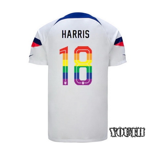 USA White Ashlyn Harris 22/23 Youth PRIDE Jersey