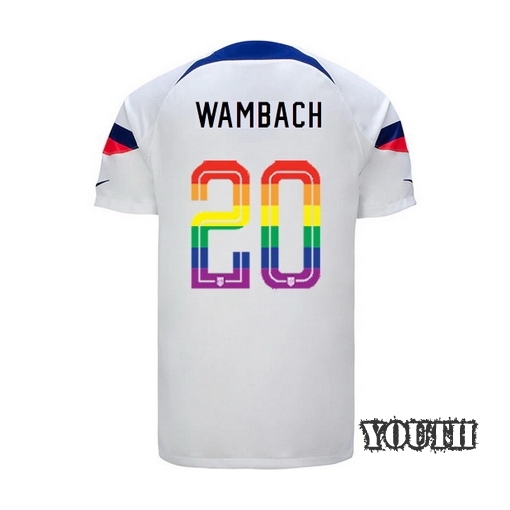 USA White Abby Wambach 2022/2023 Youth PRIDE Jersey