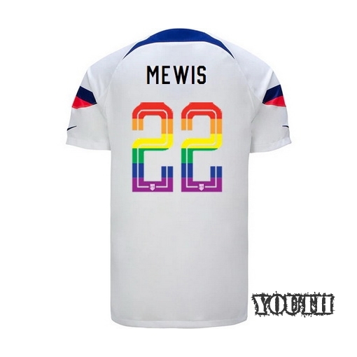 USA White Kristie Mewis 22/23 Youth PRIDE Jersey