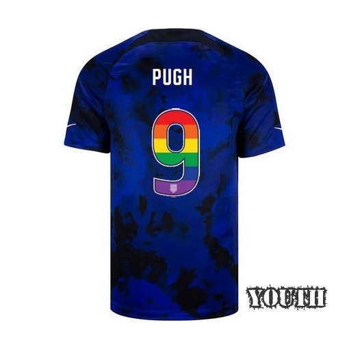 USA Away Mallory Pugh 2022/2023 Youth Jersey Rainbow Number