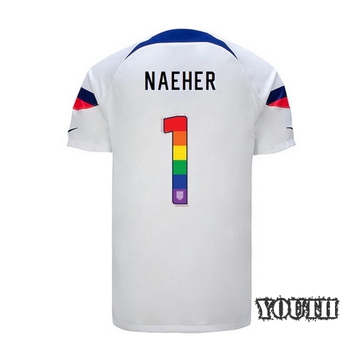 USA Home Alyssa Naeher 22/23 Youth Jersey Rainbow Number