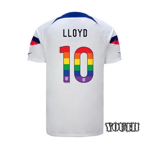 USA Home Carli Lloyd 22/23 Youth Jersey Rainbow Number