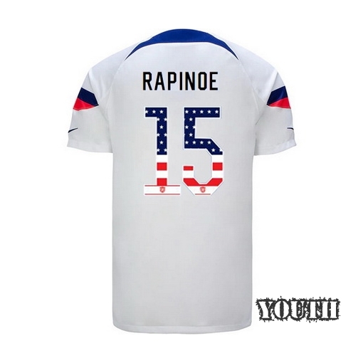 USA White Megan Rapinoe 2022/23 Youth Jersey Independence Day