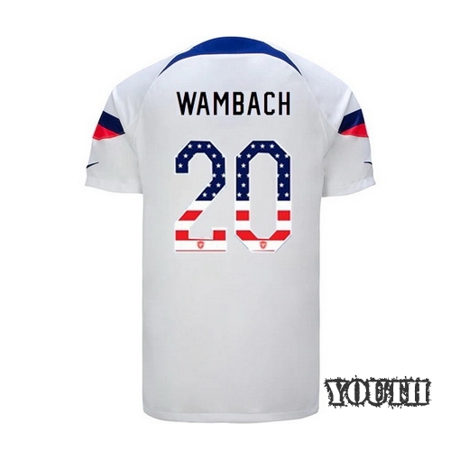 USA White Abby Wambach 22/23 Youth Jersey Independence Day