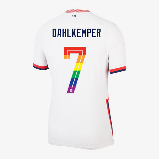 USA White Abby Dahlkemper 2020/2021 Women's Stadium PRIDE Jersey