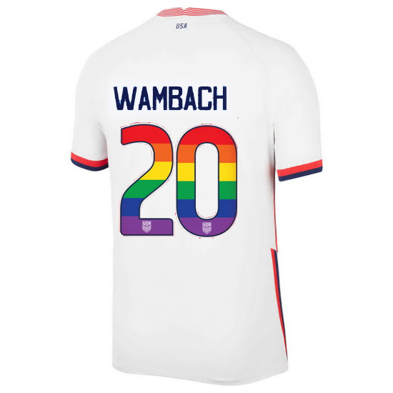 White Abby Wambach 2020/2021 Men's Stadium Rainbow Number Jersey