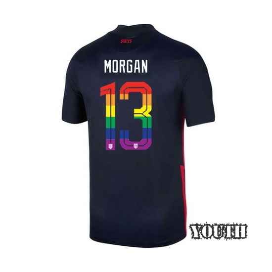 USA Away Alex Morgan 20/21 Youth Stadium PRIDE Jersey
