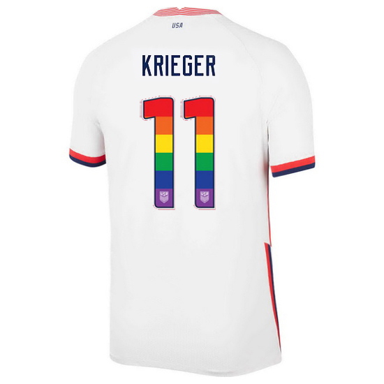 White Ali Krieger 2020/2021 Men's Stadium Rainbow Number Jersey