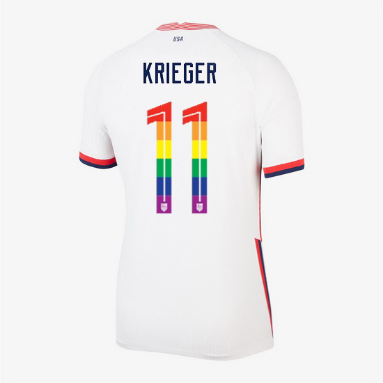 USA White Ali Krieger 2020/2021 Women's Stadium PRIDE Jersey