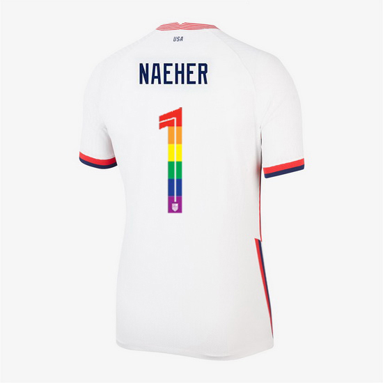USA White Alyssa Naeher 2020/2021 Women's Stadium PRIDE Jersey