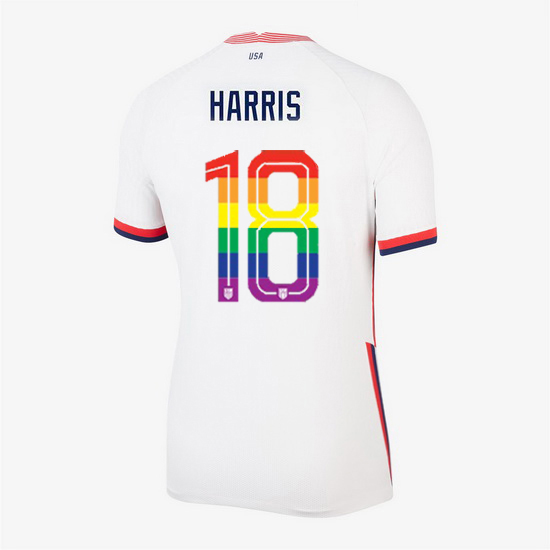 USA White Ashlyn Harris 2020/2021 Women's Stadium PRIDE Jersey