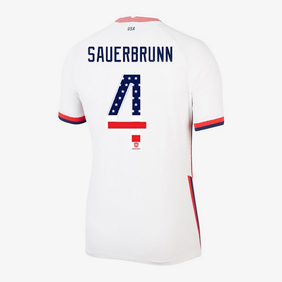 White Becky Sauerbrunn 2020 Women's Stadium Jersey Independence Day