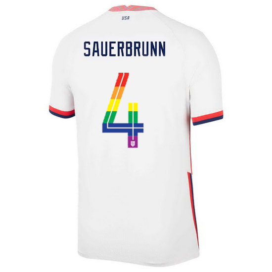 USA Home Becky Sauerbrunn 2020/21 Men's Stadium PRIDE Jersey