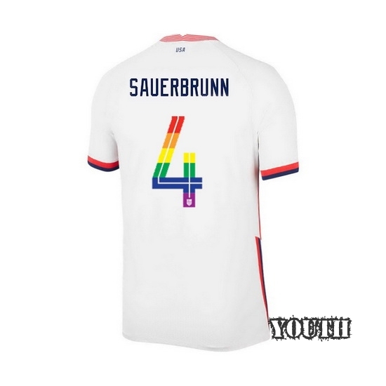 USA Home Becky Sauerbrunn 20/21 Youth Stadium PRIDE Jersey