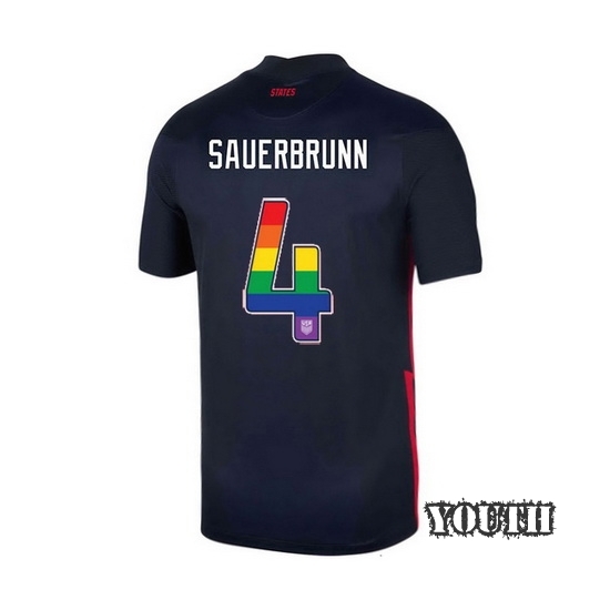 Navy Becky Sauerbrunn 2020 Youth Stadium Rainbow Number Jersey