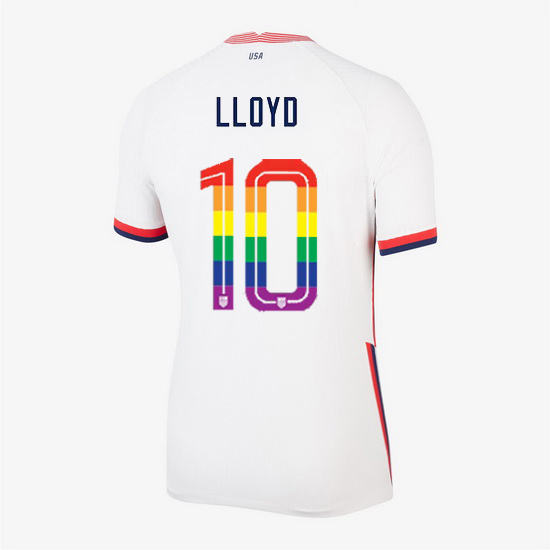 USA White Carli Lloyd 2020/2021 Women's Stadium PRIDE Jersey