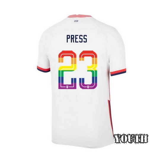 USA Home Christen Press 20/21 Youth Stadium PRIDE Jersey