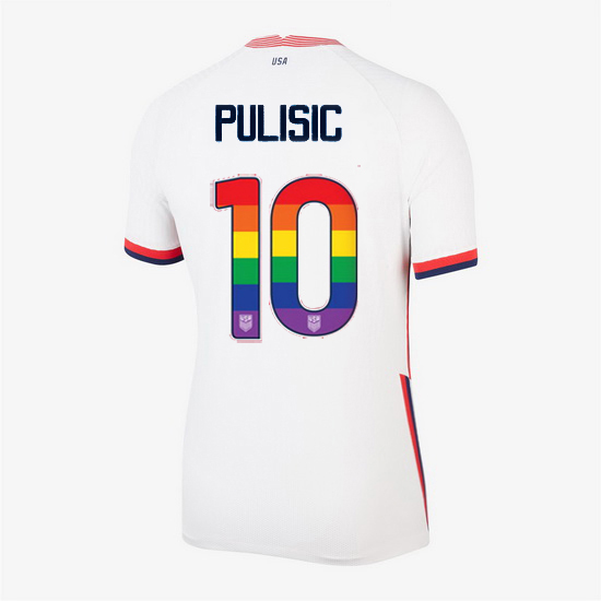 Home Christian Pulisic 20/21 Women's Stadium Rainbow Number Jersey