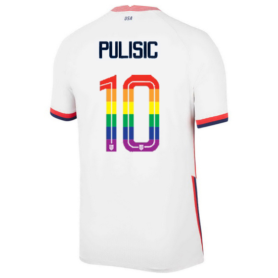 USA Home Christian Pulisic 2020/21 Men's Stadium PRIDE Jersey