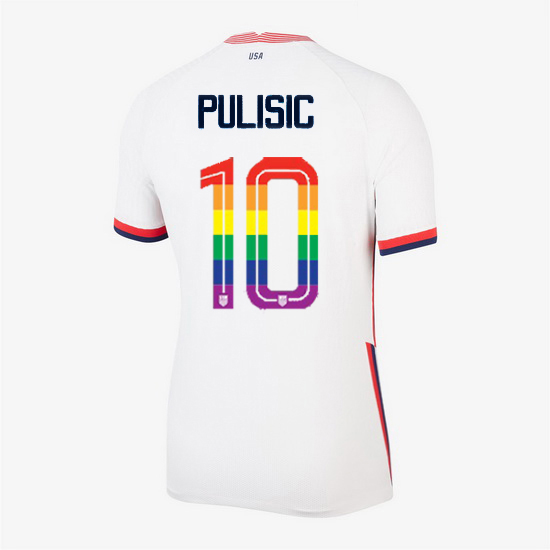 USA White Christian Pulisic 2020/2021 Women's Stadium PRIDE Jersey
