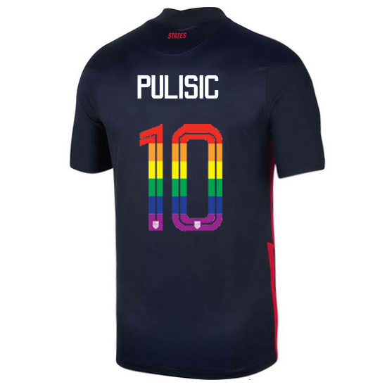 USA Away Christian Pulisic 2020/21 Men's Stadium PRIDE Jersey