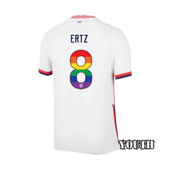 White Julie Ertz 2020 Youth Stadium Rainbow Number Jersey