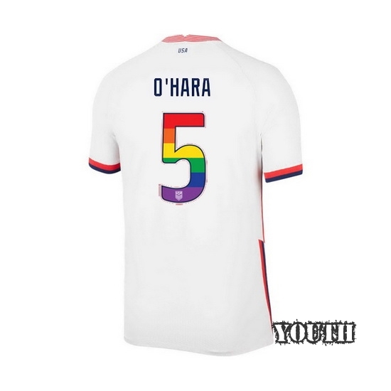 White Kelley O'Hara 2020 Youth Stadium Rainbow Number Jersey