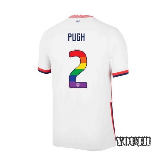 White Mallory Pugh 2020 Youth Stadium Rainbow Number Jersey