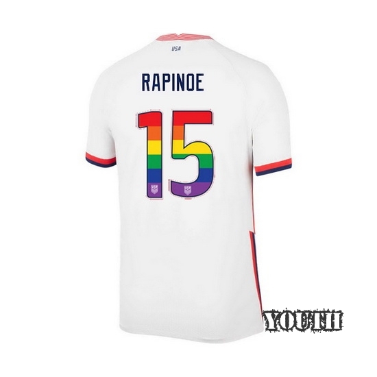 White Megan Rapinoe 2020 Youth Stadium Rainbow Number Jersey
