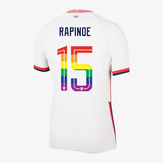 USA White Megan Rapinoe 2020/2021 Women's Stadium PRIDE Jersey