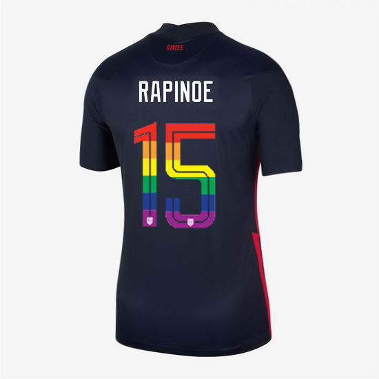 USA Navy Megan Rapinoe 2020/2021 Women's Stadium PRIDE Jersey