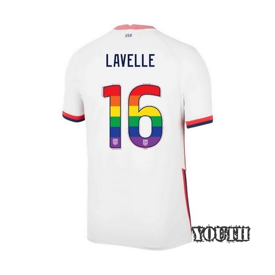 White Rose Lavelle 2020 Youth Stadium Rainbow Number Jersey