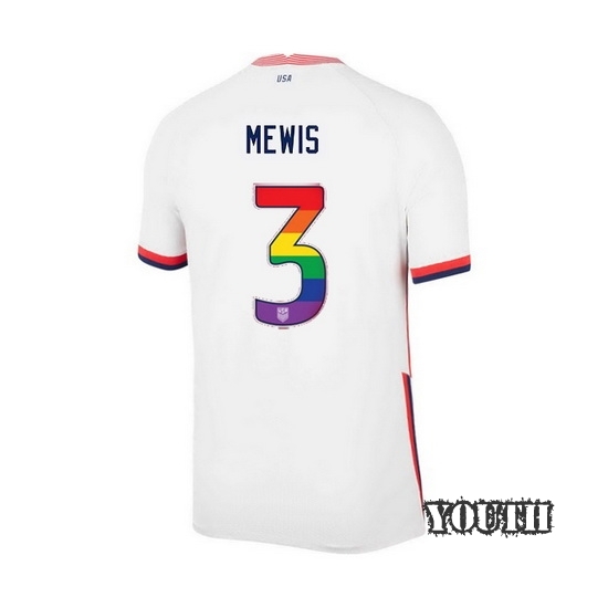 White Samantha Mewis 2020 Youth Stadium Rainbow Number Jersey