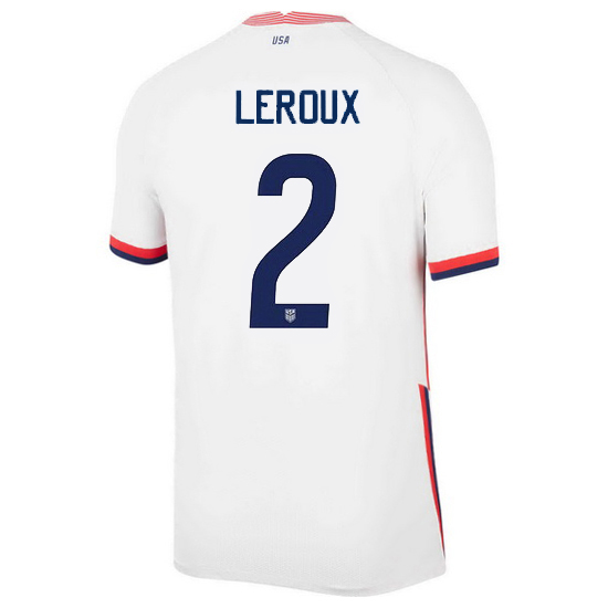USA White Sydney Leroux 2020 Men's Stadium Soccer Jersey