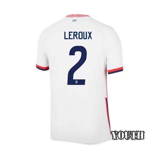 USA White Sydney Leroux 2020/2021 Youth Stadium Soccer Jersey