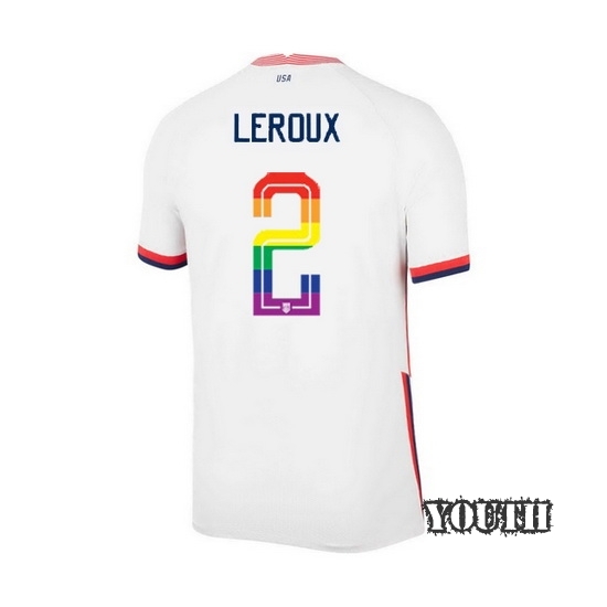 USA Home Sydney Leroux 20/21 Youth Stadium PRIDE Jersey