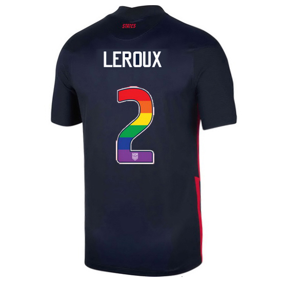 Navy Sydney Leroux 2020/2021 Men's Stadium Rainbow Number Jersey