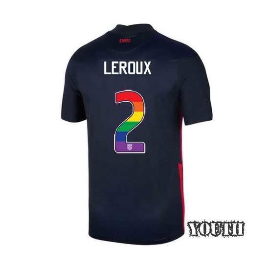 Navy Sydney Leroux 2020 Youth Stadium Rainbow Number Jersey