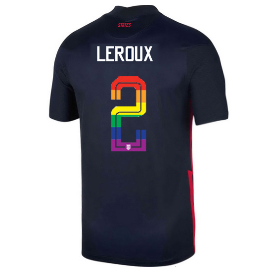 USA Away Sydney Leroux 2020/21 Men's Stadium PRIDE Jersey