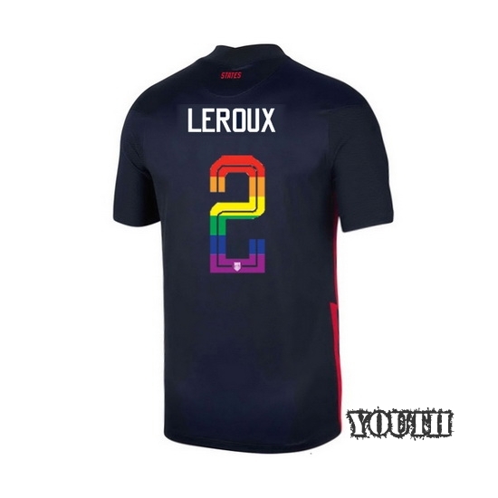 USA Away Sydney Leroux 20/21 Youth Stadium PRIDE Jersey