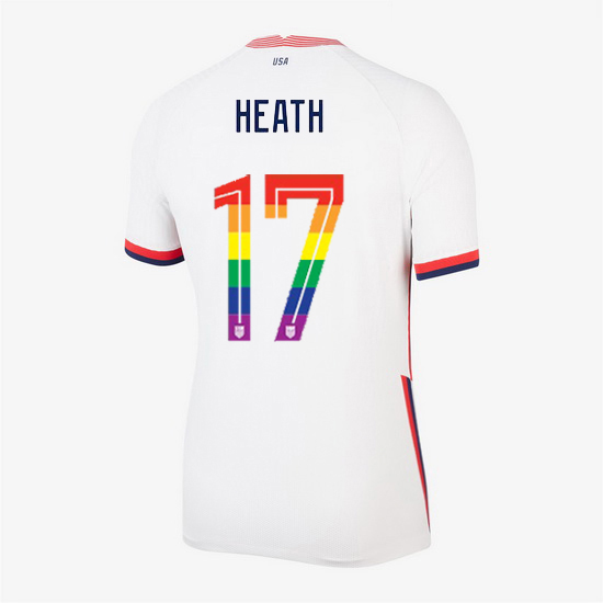 USA White Tobin Heath 2020/2021 Women's Stadium PRIDE Jersey