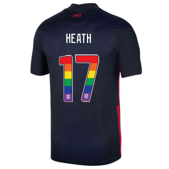 Navy Tobin Heath 2020/2021 Men's Stadium Rainbow Number Jersey
