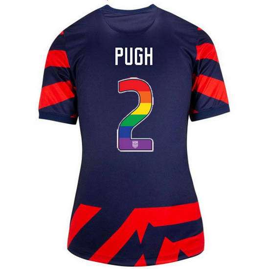 Away Mallory Pugh 2021 Women's Stadium Rainbow Number Jersey