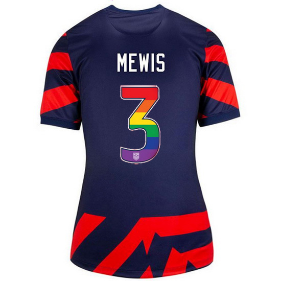 Away Samantha Mewis 2021 Women's Stadium Rainbow Number Jersey
