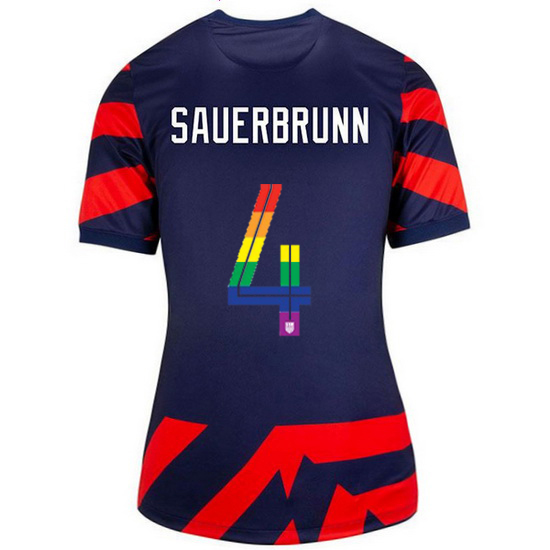 USA Navy/Red Becky Sauerbrunn 21/22 Women's Stadium PRIDE Jersey