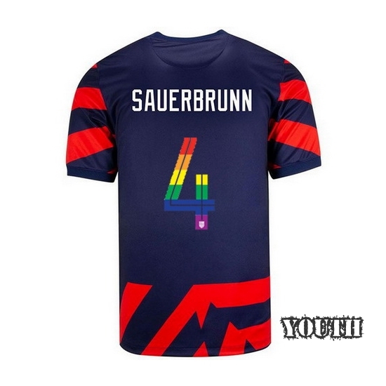 USA Away Becky Sauerbrunn 2021 Youth Stadium PRIDE Jersey