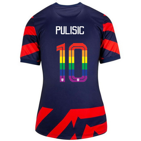 USA Navy/Red Christian Pulisic 21/22 Women's Stadium PRIDE Jersey