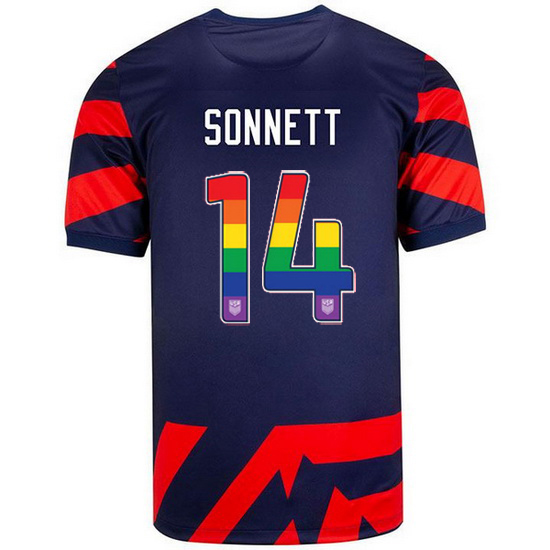 Navy/Red Emily Sonnett 21/22 Men's Stadium Rainbow Number Jersey
